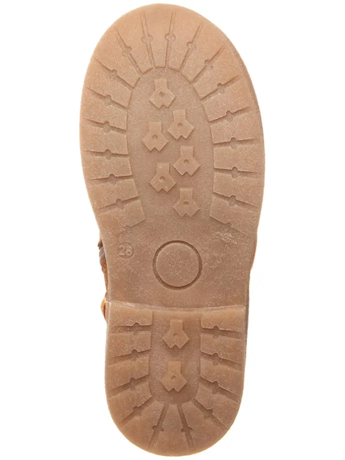 Leder-Winterstiefel in Hellbraun