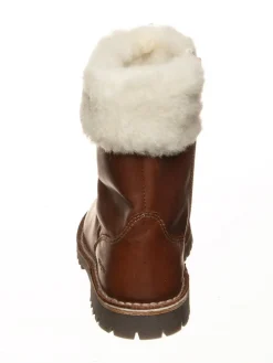 Leder-Winterstiefel in Hellbraun