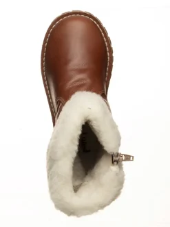 Leder-Winterstiefel in Hellbraun