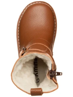 Leder-Winterstiefel in Hellbraun