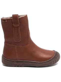 Leder-Winterstiefel in Hellbraun