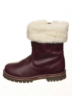 Leder-Winterstiefel in Lila
