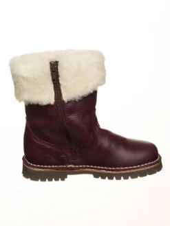Leder-Winterstiefel in Lila