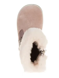 Leder-Winterstiefel in Rosa