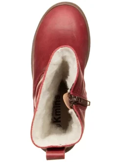 Leder-Winterstiefel in Rot