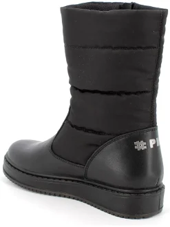 Leder-Winterstiefel in Schwarz