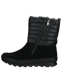 Leder-Winterstiefel in Schwarz