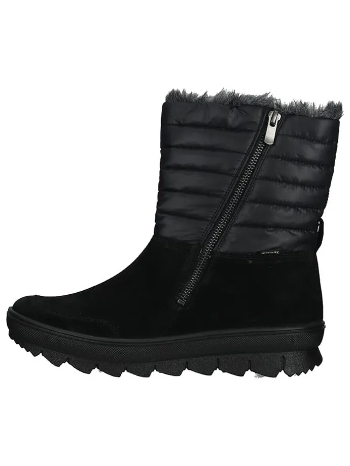 Leder-Winterstiefel in Schwarz