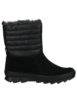 Leder-Winterstiefel in Schwarz