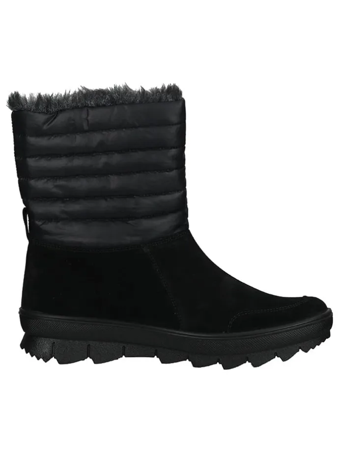Leder-Winterstiefel in Schwarz