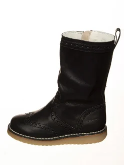Leder-Winterstiefel in Schwarz