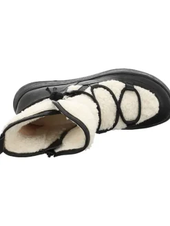 Leder-Winterstiefel in Weiß/ Schwarz