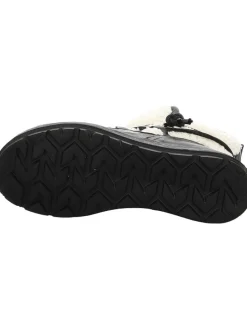 Leder-Winterstiefel in Weiß/ Schwarz