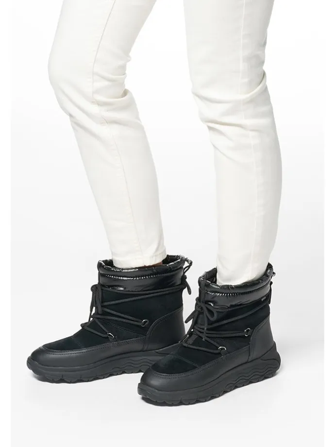 Leder-Winterstiefel "Spherica" in Schwarz