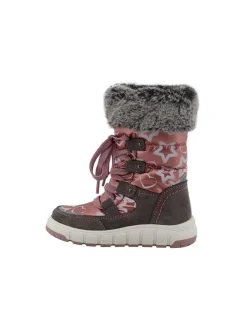 Leder-Winterstiefel "Vany" in Rosa/ Grau