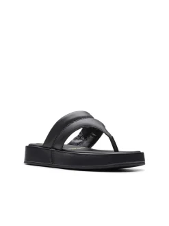 Leder-Zehentrenner "Alda Walk" in Schwarz