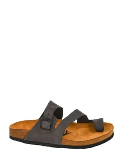 Leder-Zehentrenner in Anthrazit