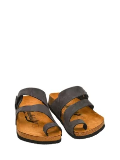 Leder-Zehentrenner in Anthrazit