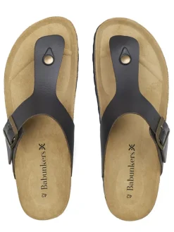 Leder-Zehentrenner in Braun