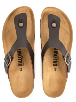 Leder-Zehentrenner in Braun