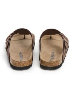 Leder-Zehentrenner in Braun