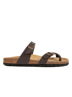 Leder-Zehentrenner in Braun