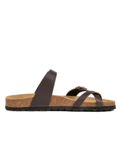 Leder-Zehentrenner in Braun