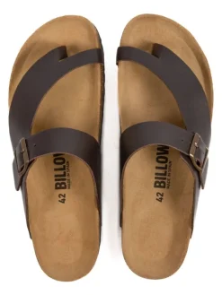 Leder-Zehentrenner in Braun