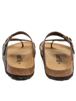 Leder-Zehentrenner in Braun