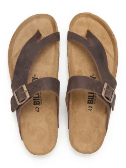 Leder-Zehentrenner in Braun