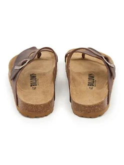 Leder-Zehentrenner in Braun