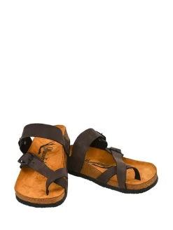 Leder-Zehentrenner in Braun