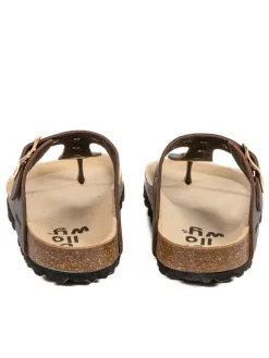 Leder-Zehentrenner in Braun