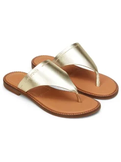 Leder-Zehentrenner in Gold