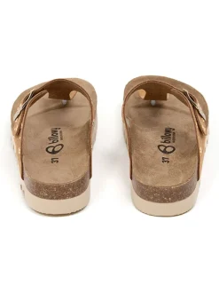 Leder-Zehentrenner in Hellbraun