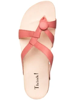 Leder-Zehentrenner in Hellrot