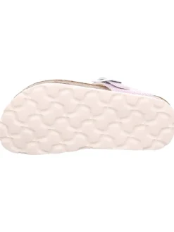 Leder-Zehentrenner in Lila/ Silber