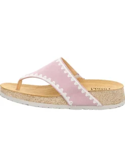 Leder-Zehentrenner in Rosa