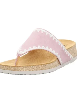 Leder-Zehentrenner in Rosa