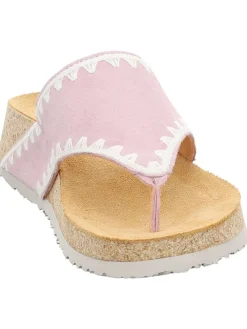 Leder-Zehentrenner in Rosa