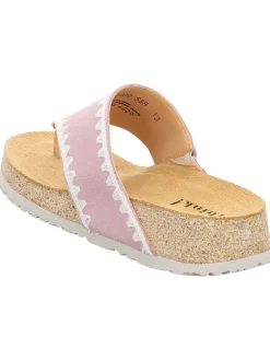 Leder-Zehentrenner in Rosa