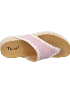 Leder-Zehentrenner in Rosa