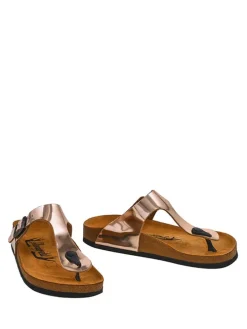 Leder-Zehentrenner in Rosa