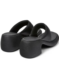 Leder-Zehentrenner in Schwarz