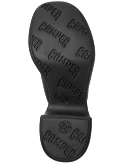 Leder-Zehentrenner in Schwarz