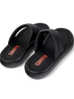 Leder-Zehentrenner in Schwarz