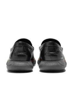 Loafer 4.ZEROGRAND PENNY LOAFERS in BLACK GRAY PINSTRIPE BLACK