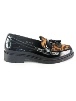 Mokassins in Schwarz/ Hellbraun