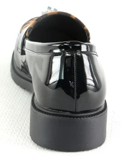 Mokassins in Schwarz/ Hellbraun