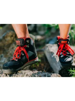 Outdoorschuhe Wanderschuh in Schwarz-Rot